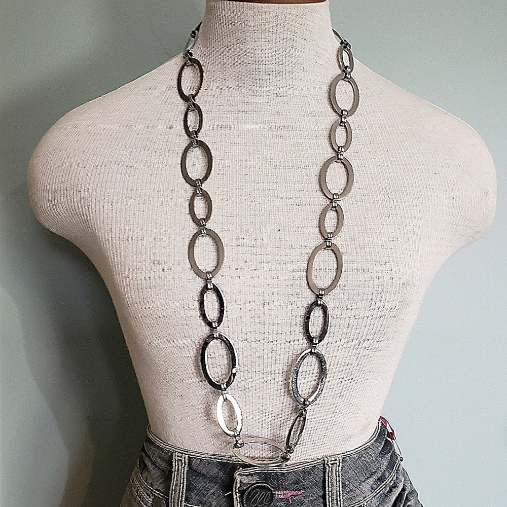 Vintage Stainless Steel Necklace Milor 36" Long